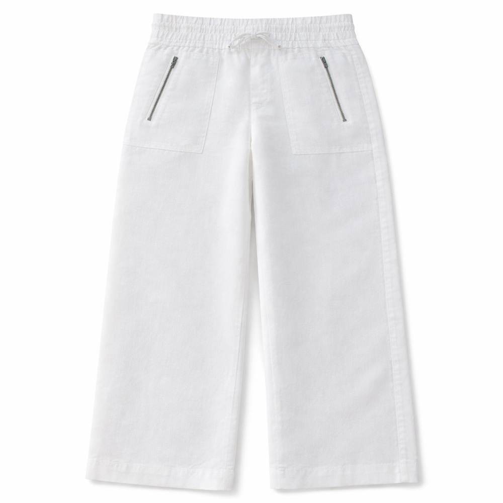 Athleta Cabo Linen Wide Leg Pant White size 2 - Picture 2 of 8
